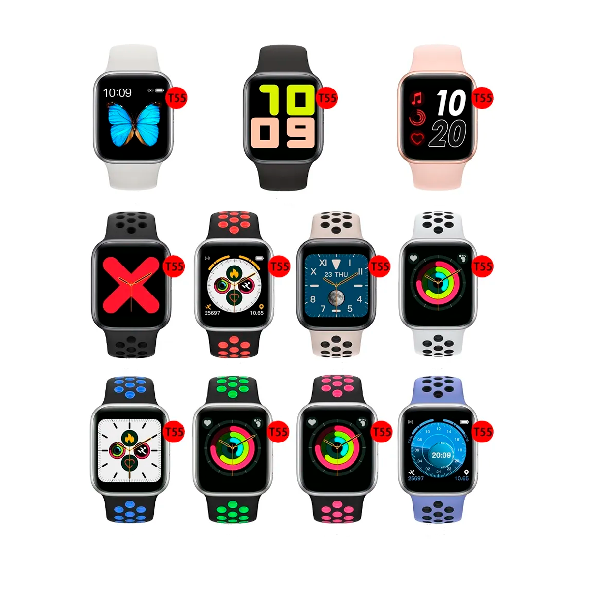 Reloj Inteligente T55 Pro Max Con Correa Adicional Mas Audífonos Smart watch.