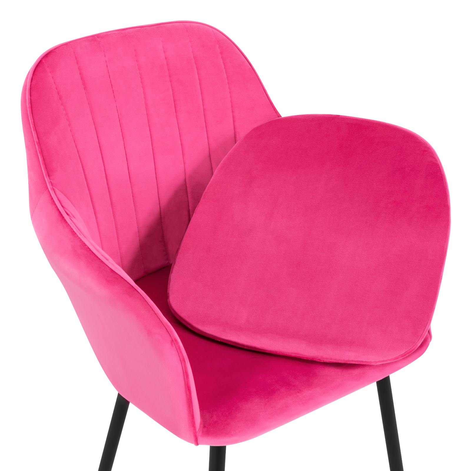 Juego de 2 Sillas Decorativas Onof para Sala, Comedor o Habitación Tapizadas en Terciopelo con Cojín Acolchado Removible