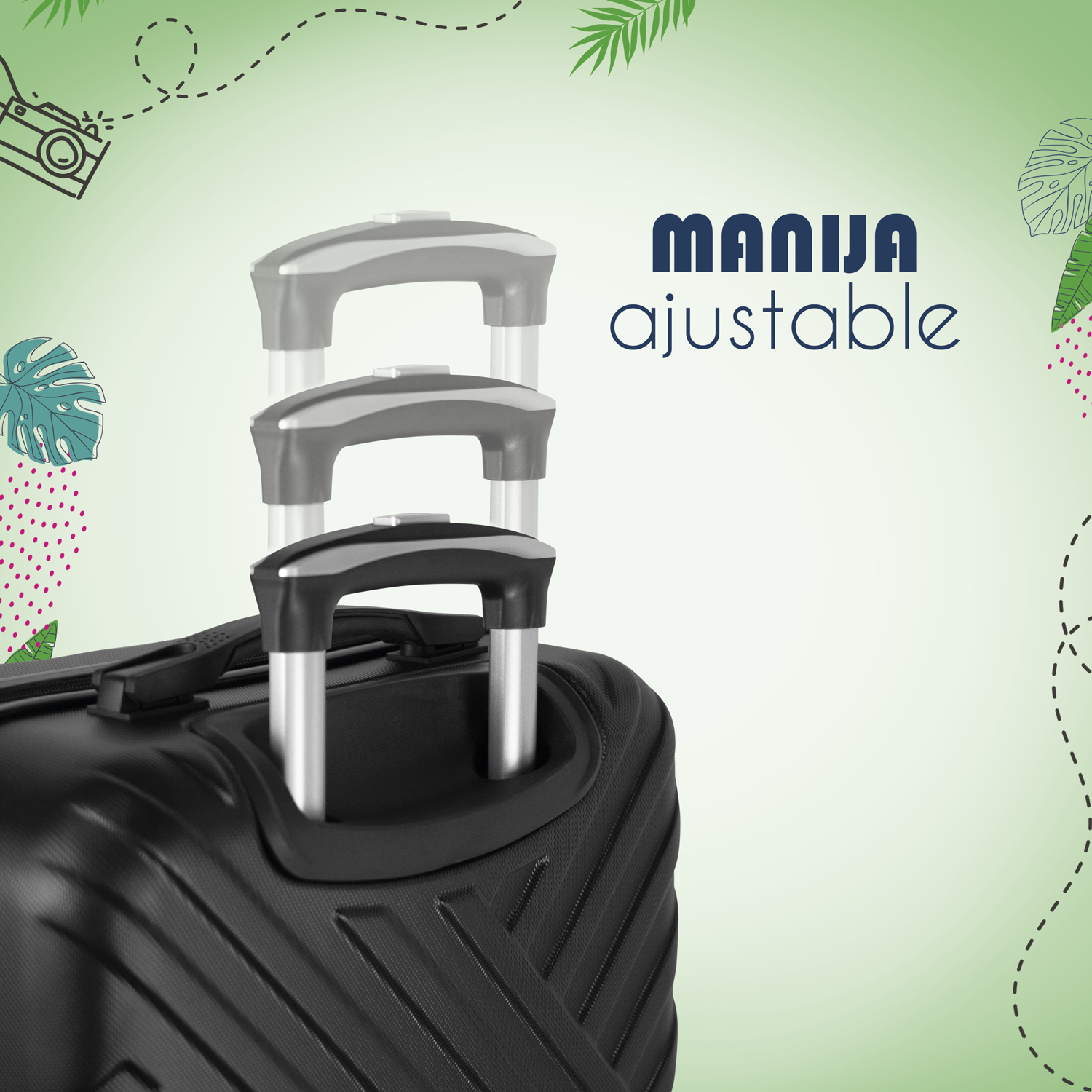 Maleta De Viaje 22 Pul Etco Travel Equipaje Rigido y Resistente Negra Ruedas 360 Barata