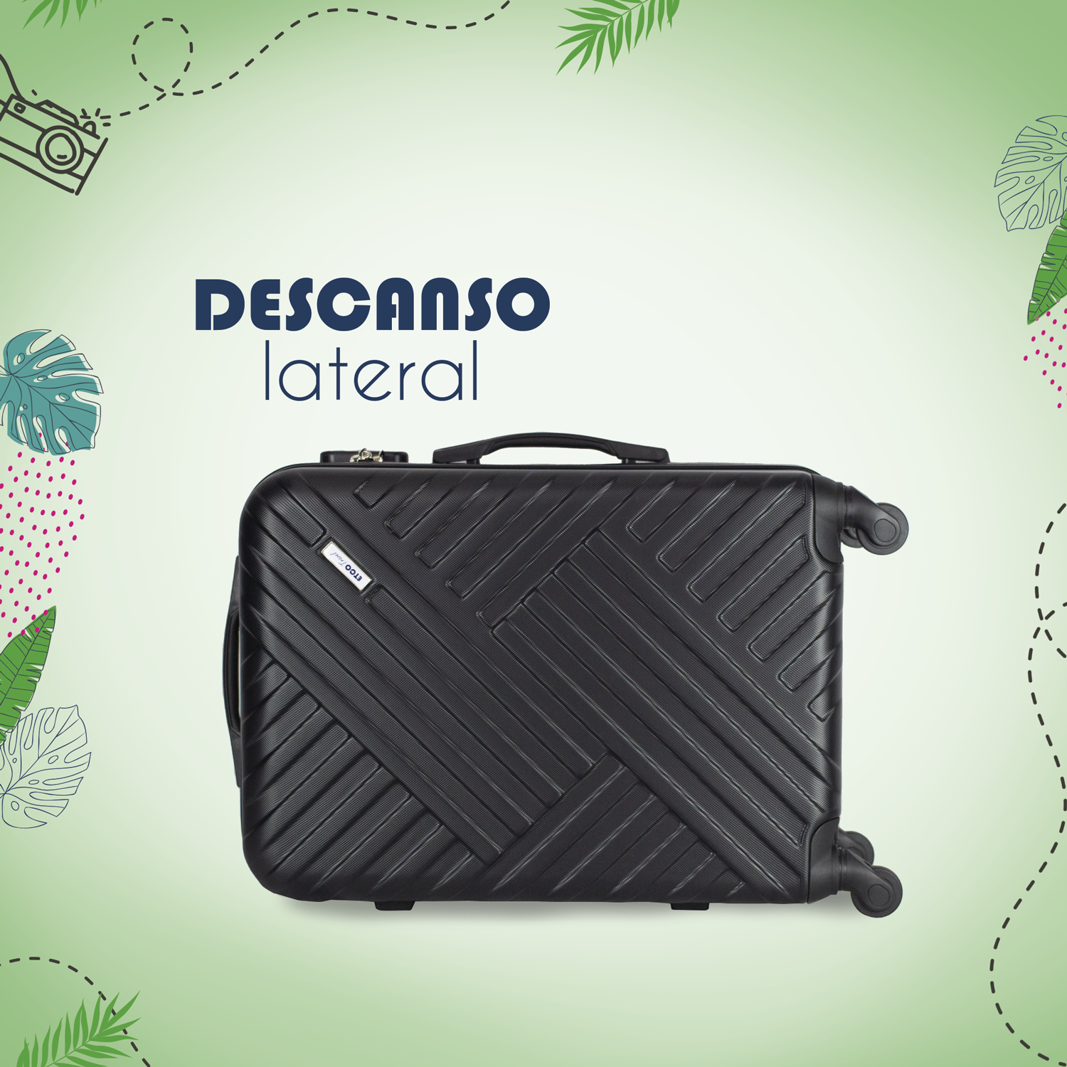 Maleta De Viaje 22 Pul Etco Travel Equipaje Rigido y Resistente Negra Ruedas 360 Barata