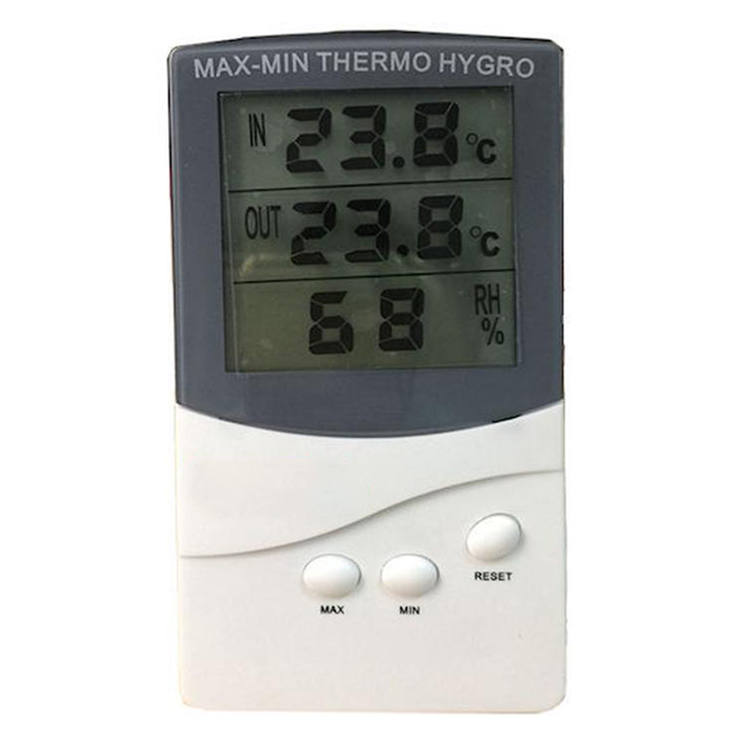 Higrómetro Medición Temperatura MXHYT-001-12 CFTemparuta Interior -10 a 50C ó 14 a 122F Temperatura Exterior -50 a 70C ó -58 a 158F 1"AAA" HygroTherm
