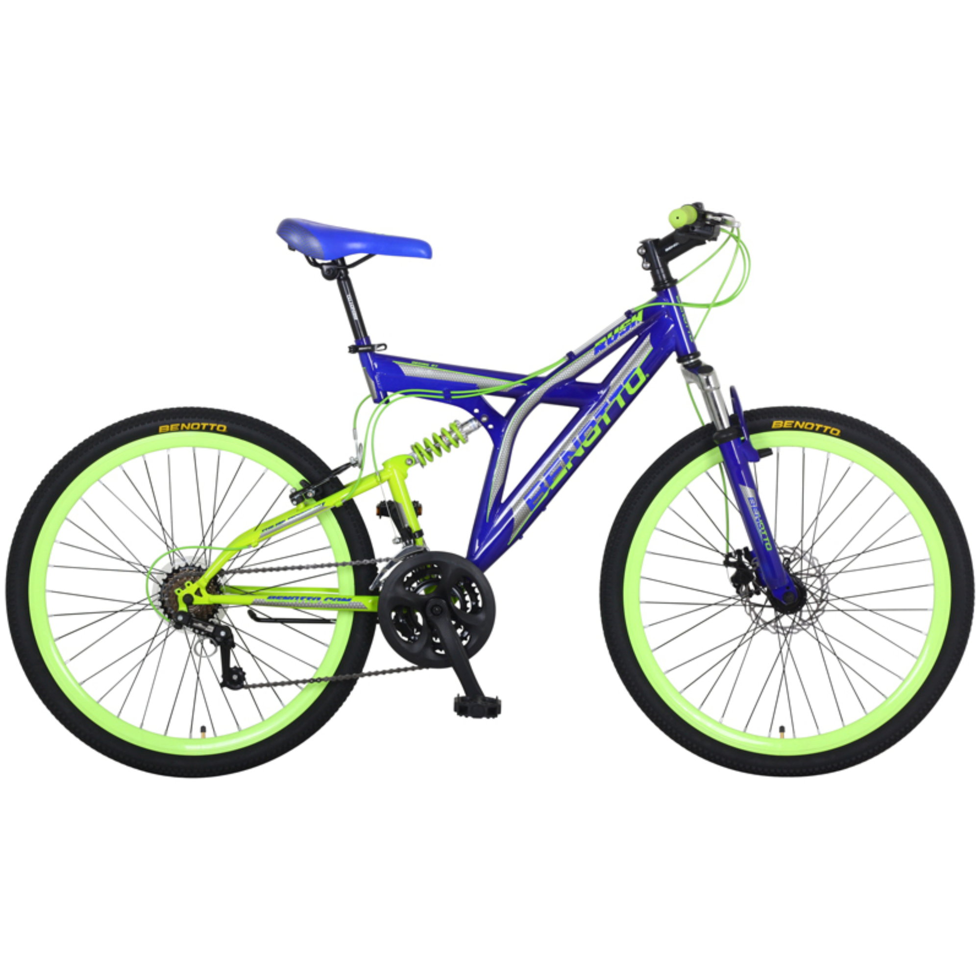 Bicicleta BENOTTO Montaña RUSH R26 Acero 21V. Azul Oscuro/Verde Hombre