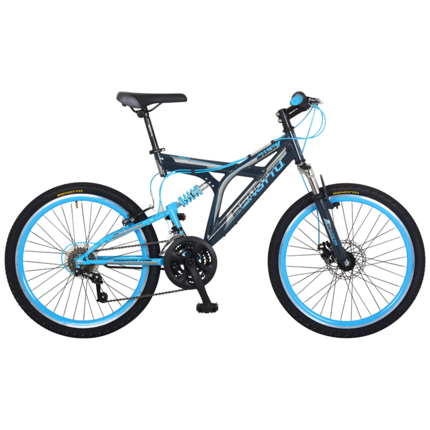 Bicicleta BENOTTO Montaña RUSH R24 Acero 21V. Gris Oscuro/Azul Hombre