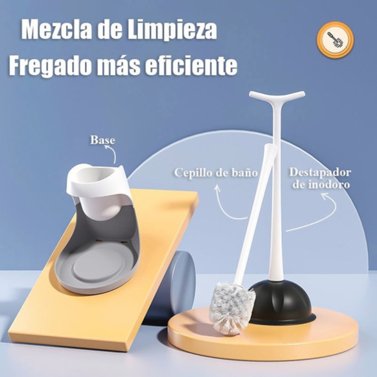 Cepillo Para Baño Y Destapador De Inodoro Kit Con Soporte