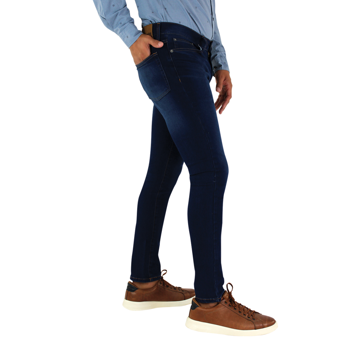 Jeans Innermotion Azul Oxford Corte Skinny Estilo 3332B Para Hombre