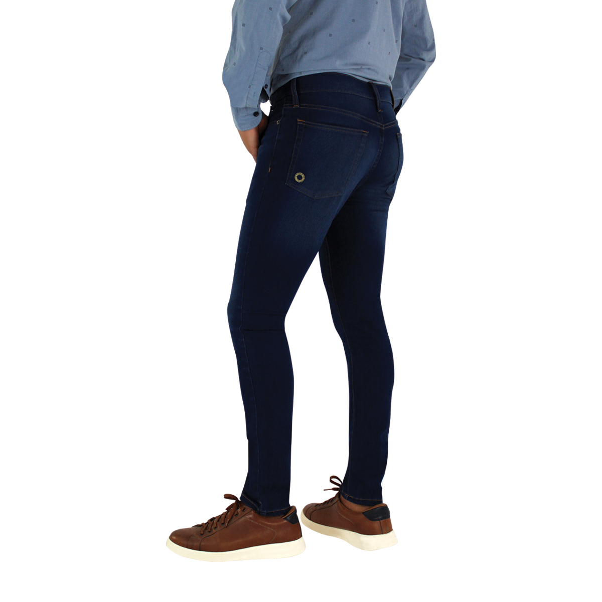 Jeans Innermotion Azul Oxford Corte Skinny Estilo 3332B Para Hombre