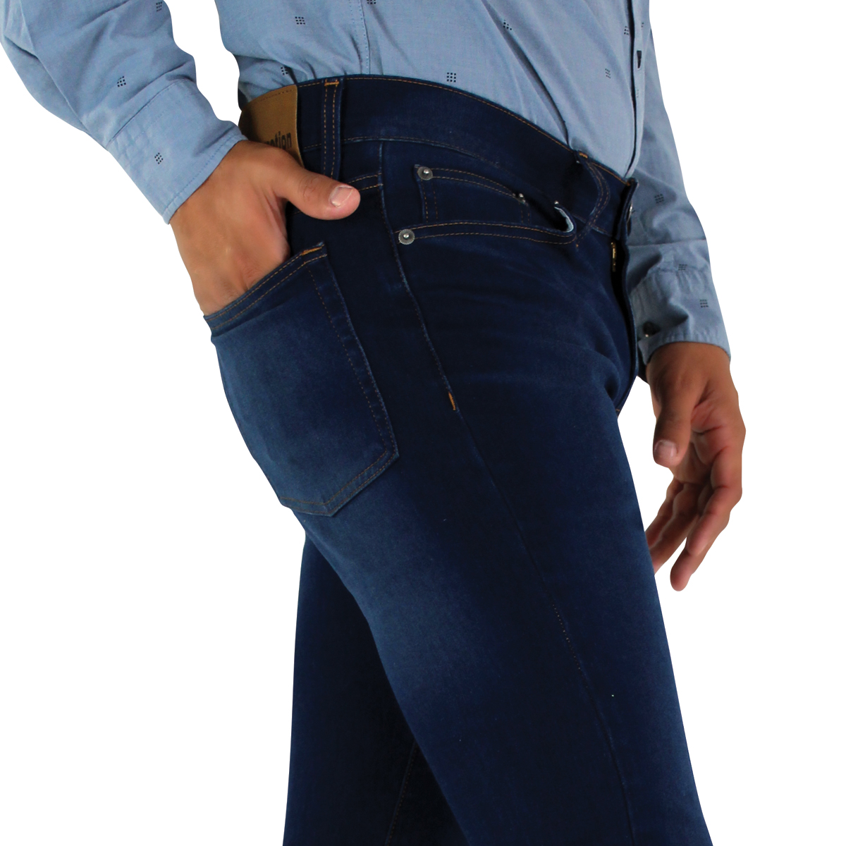 Jeans Innermotion Azul Oxford Corte Skinny Estilo 3332B Para Hombre