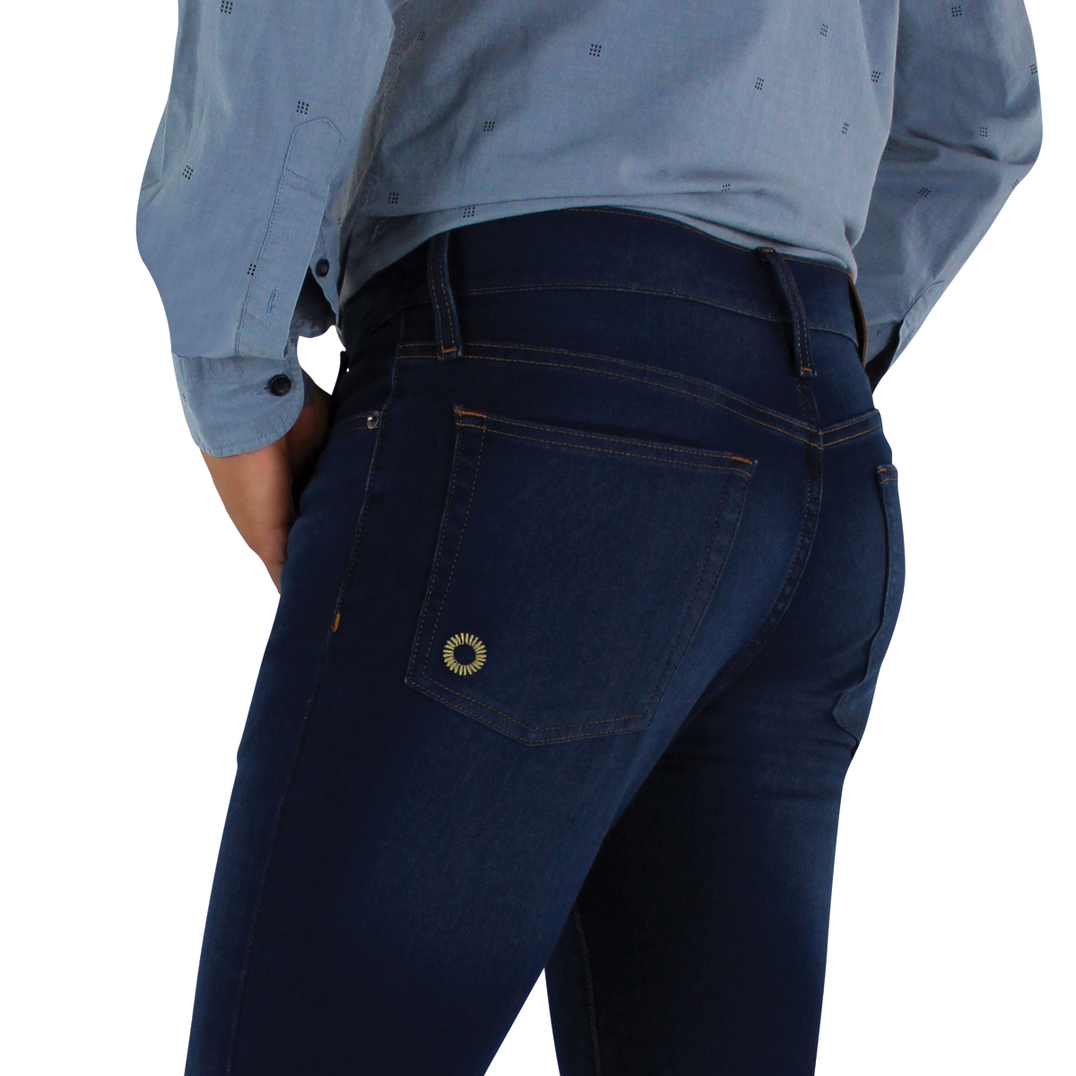 Jeans Innermotion Azul Oxford Corte Skinny Estilo 3332B Para Hombre