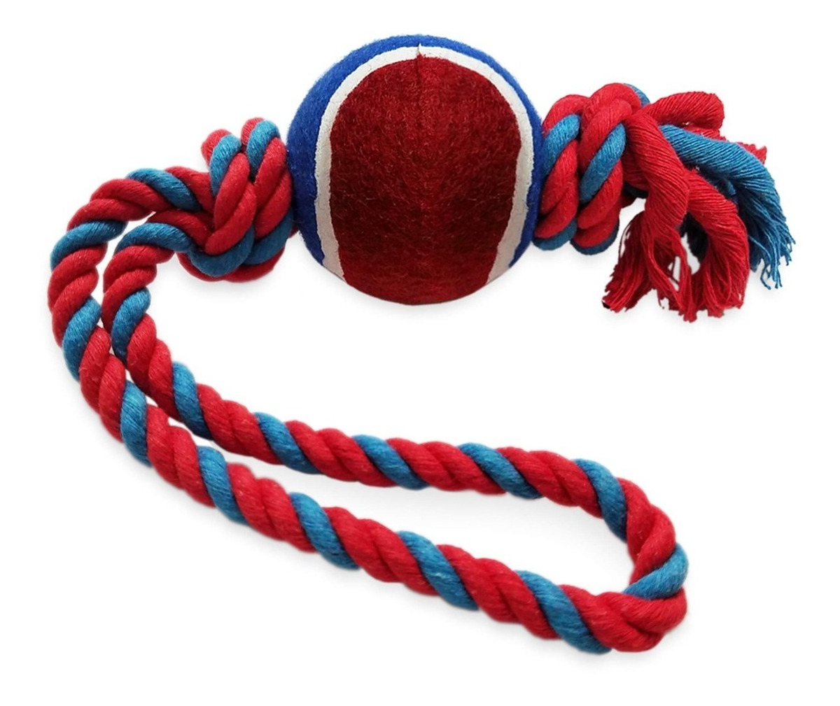 Pelota Juguete Mordedera Para Perro Con Soga