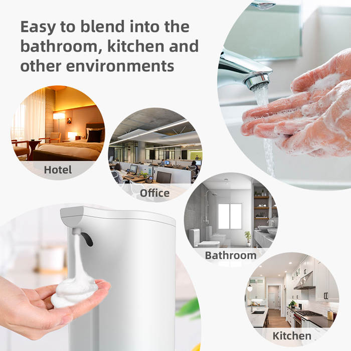 Dispensador de jabon automatico Soap Dispenser portátil sin Contacto eléctrico con Sensor de Movimiento Ideal para despachador de jabón líquido jabón Espuma para Cocina baño Oficina