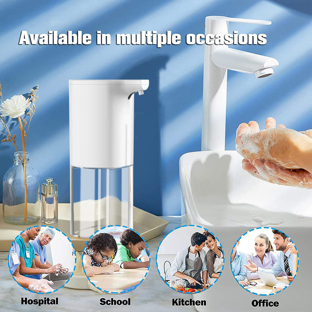 Dispensador de jabon automatico Soap Dispenser portátil sin Contacto eléctrico con Sensor de Movimiento Ideal para despachador de jabón líquido jabón Espuma para Cocina baño Oficina