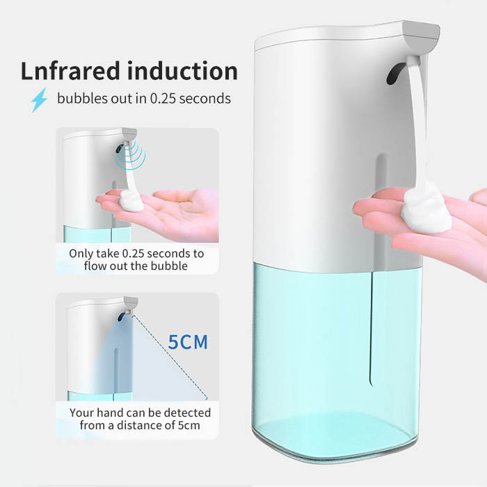 Dispensador de jabon automatico Soap Dispenser portátil sin Contacto eléctrico con Sensor de Movimiento Ideal para despachador de jabón líquido jabón Espuma para Cocina baño Oficina