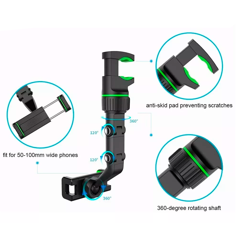 Soporte De Celular Para Espejo Retrovisor De 360 Base Para Celular Para Coche