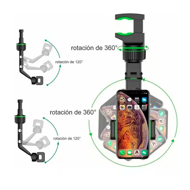 Soporte De Celular Para Espejo Retrovisor De 360 Base Para Celular Para Coche