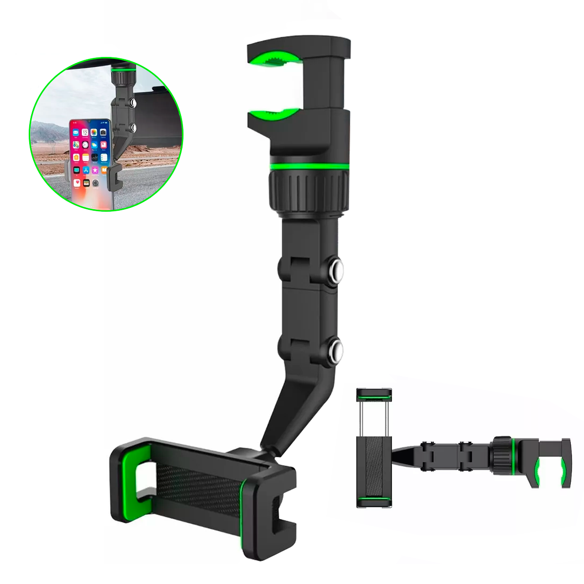 Soporte De Celular Para Espejo Retrovisor De 360 Base Para Celular Para Coche