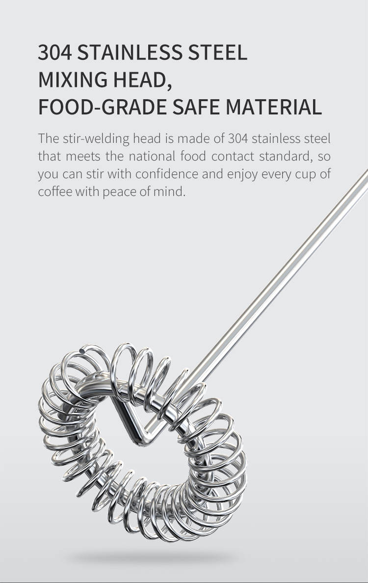 Espumador de leche electrico, milk frother portátil de acero inoxidable, batidora de leche cafe, capuchino, latte, mini batidor, agitador de licuados, cocteles, fácil de usar y lavar.