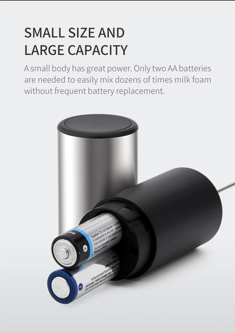 Espumador de leche electrico, milk frother portátil de acero inoxidable, batidora de leche cafe, capuchino, latte, mini batidor, agitador de licuados, cocteles, fácil de usar y lavar.