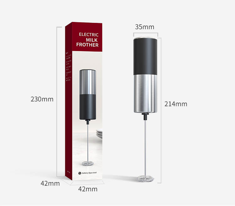 Espumador de leche electrico, milk frother portátil de acero inoxidable, batidora de leche cafe, capuchino, latte, mini batidor, agitador de licuados, cocteles, fácil de usar y lavar.