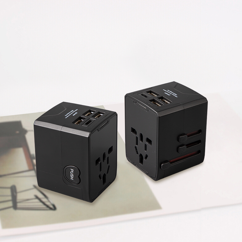 Adaptador de Viaje Internacional, cargador universal de adaptador enchufe, 3 Puertos USB y 1 Tipo C ideal para viajes en Europa, América, Australia, Reino Unido y Asia (+160 paises).