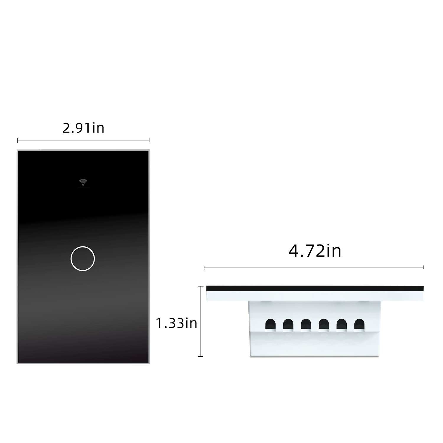 Interruptor de luz de pared inteligente WIFI  1 via, apagador inteligente Smart Switch, control remoto de luz vía celular, panel táctil de vidrio o voz al ser compatible con Alexa, Google home y Smart Life (2.4 Wifi).