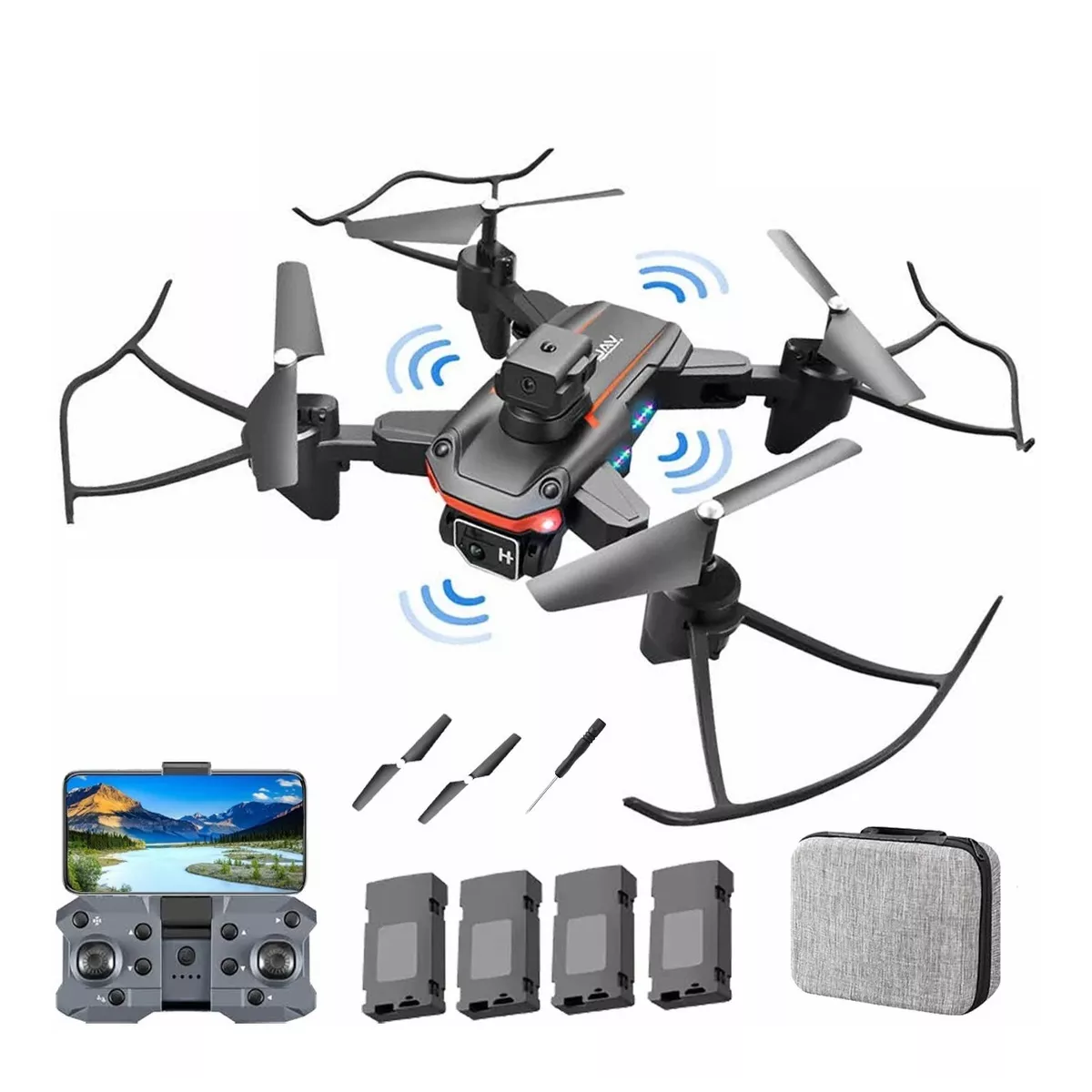 Mini Dron Con Cámara Hd 4 Baterías Y Caja De Presentación