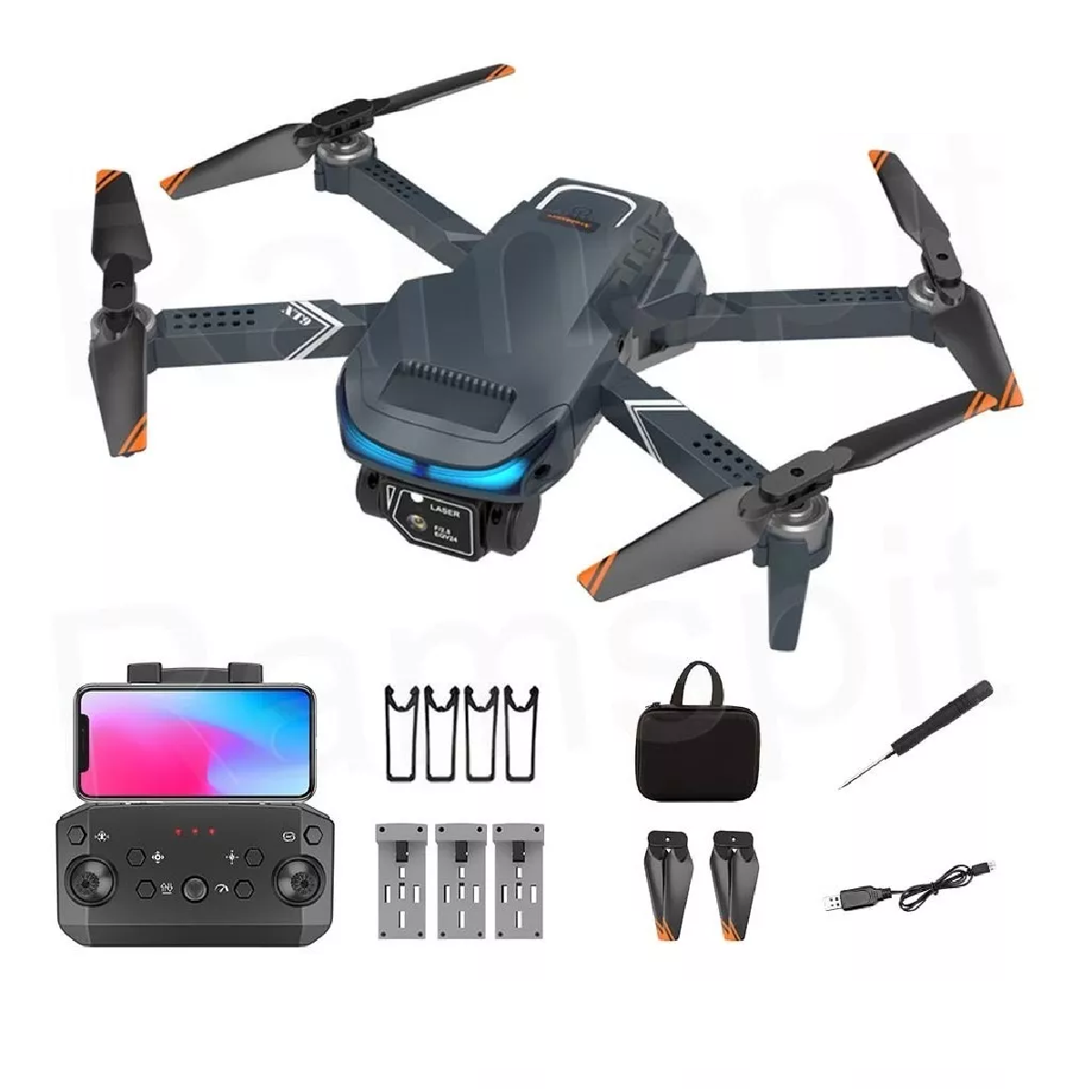 Drone Cuadricóptero Control Remoto Cámara 4k + 3 Baterías