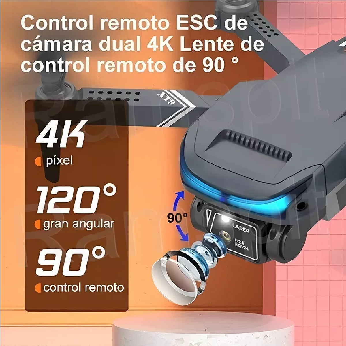 Drone Cuadricóptero Control Remoto Cámara 4k + 3 Baterías
