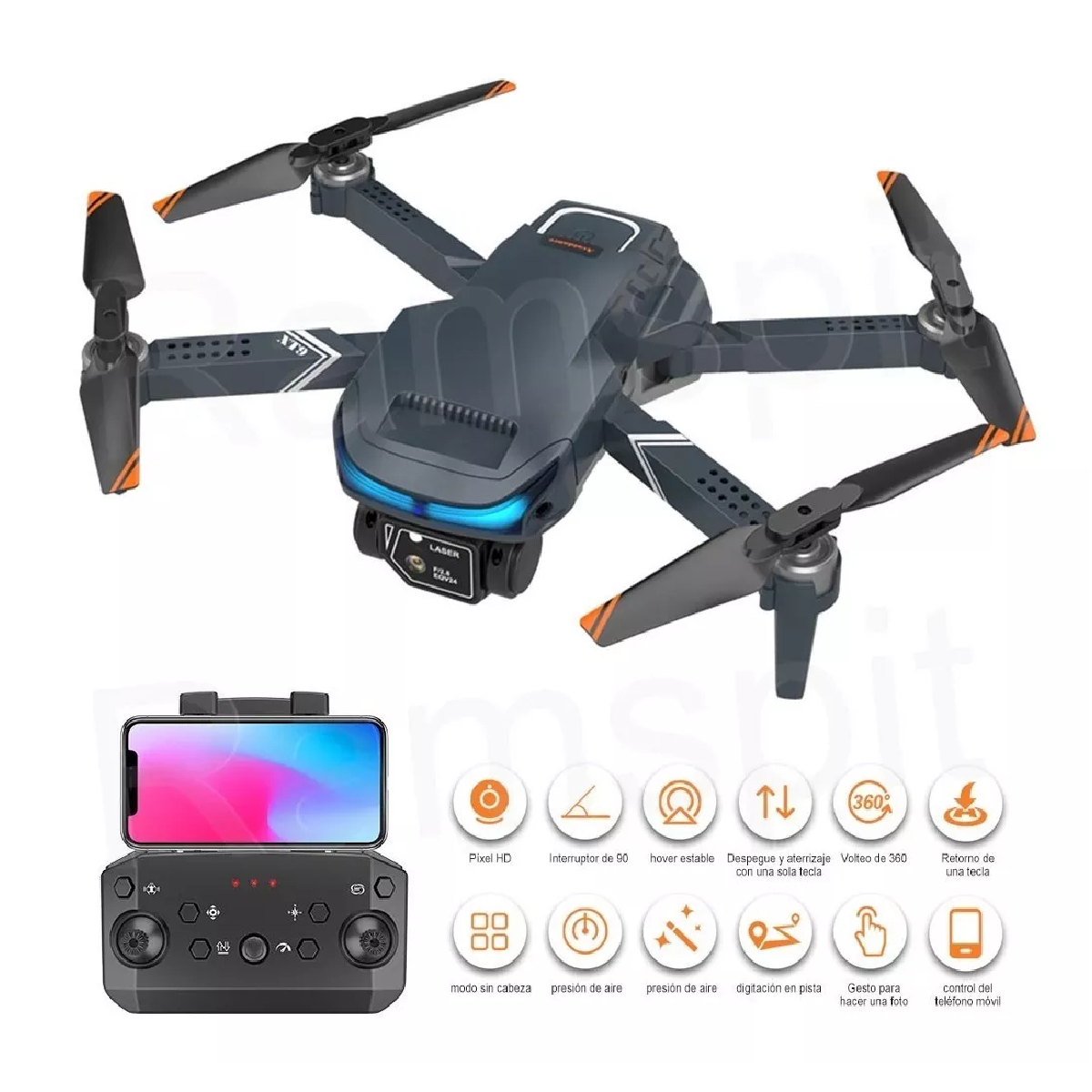 Drone Cuadricóptero Control Remoto Cámara 4k + 3 Baterías