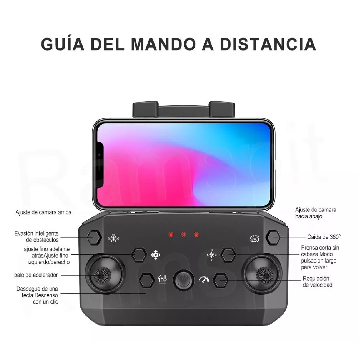 Drone Cuadricóptero Control Remoto Cámara 4k + 3 Baterías