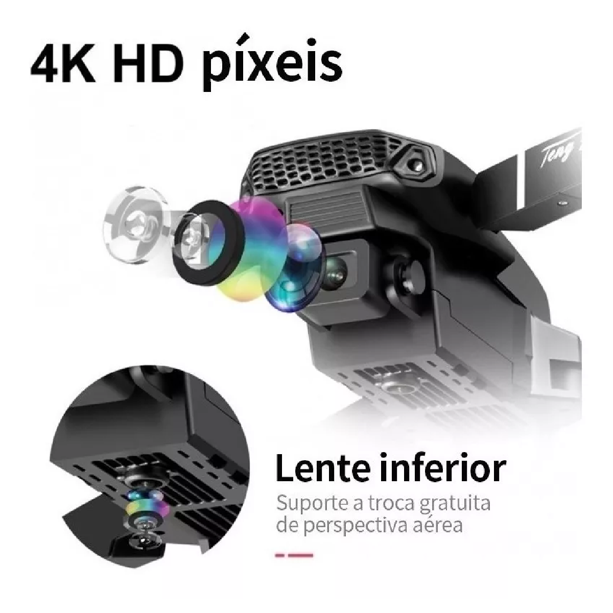 Drone E88 Pro Cámara 4k Hd Dupla Com 3 Baterías