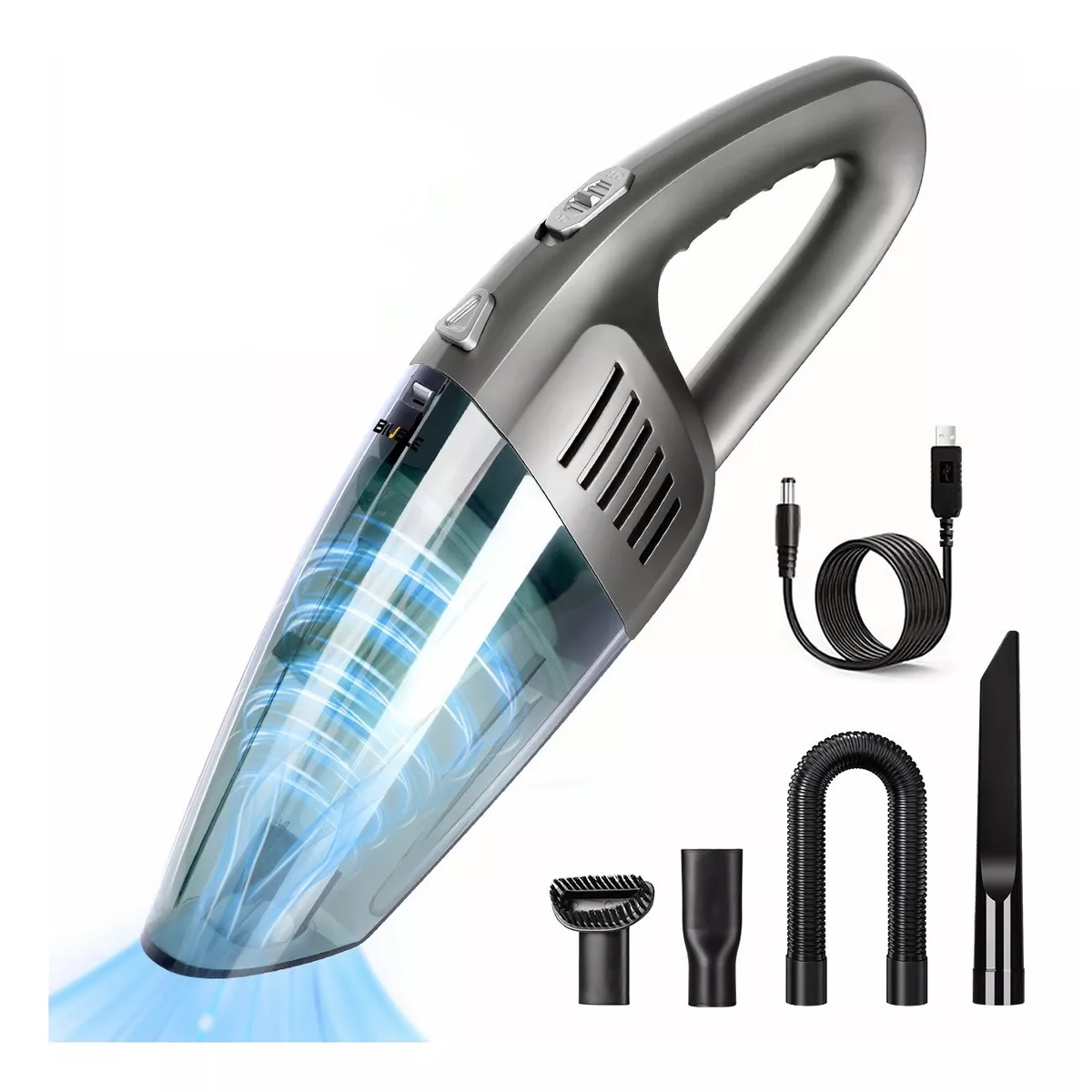 Aspiradora Portátil Inalámbrico De Mano Para Hogar Auto Gray Black