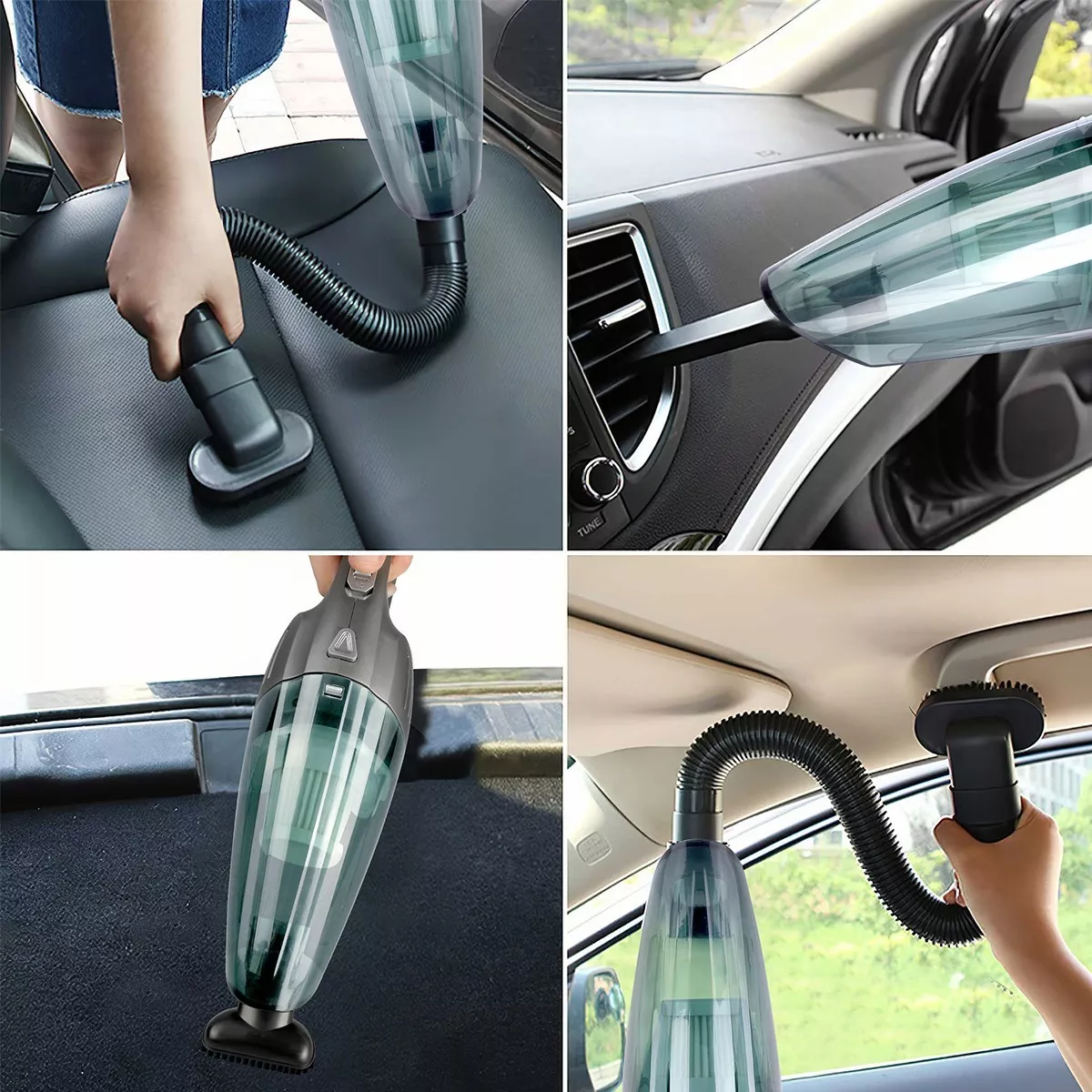 Aspiradora Portátil Inalámbrico De Mano Para Hogar Auto Gray Black