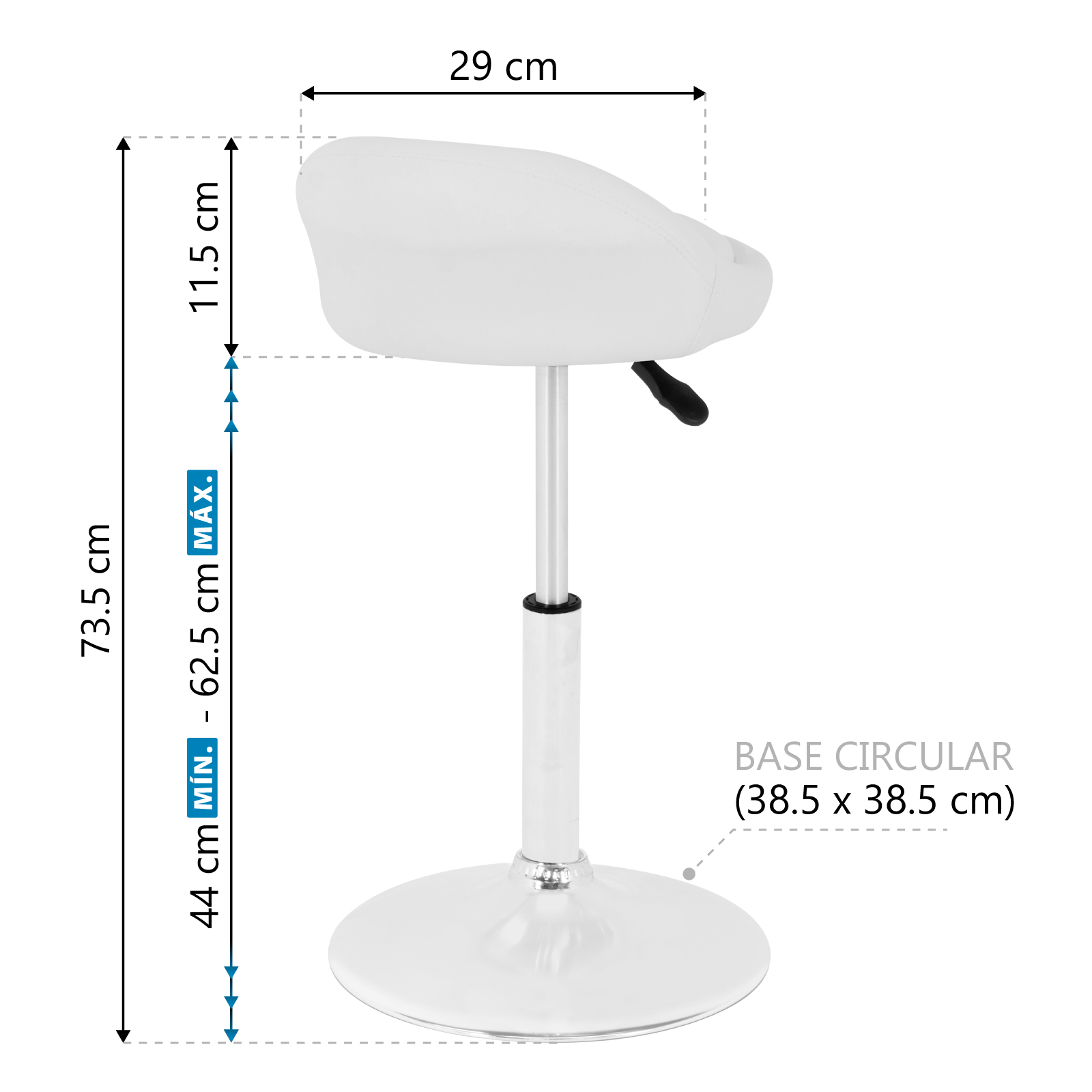 Bancos para Bar Onof 2 Piezas De piel con Altura Ajustable y Giro de 360 grados, Silla Alta para Barra Desayunador, Restaurante, Cafetería