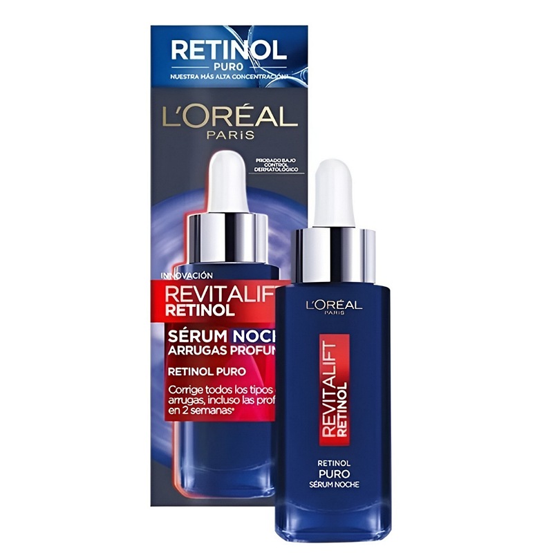 Serum noche retinol puro arrugas profundas L'Oréal Paris Revitalift laser noche para todo tipo de piel de 30mL 35+ años 