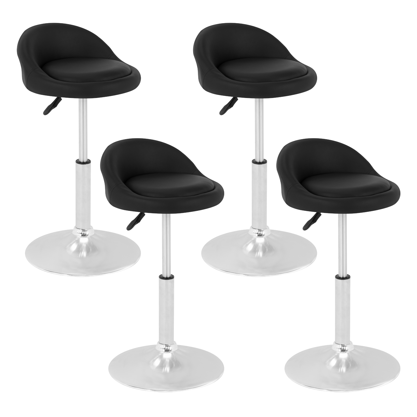 Bancos para Bar Onof 4 Piezas De piel con Altura Ajustable y Giro de 360, Silla Alta para Barra Desayunador, Restaurante, Cafetería