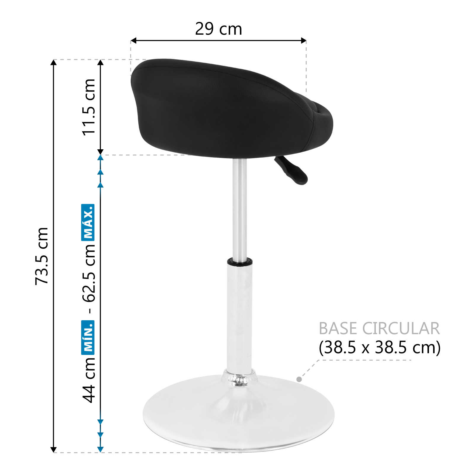 Bancos para Bar Onof 4 Piezas De piel con Altura Ajustable y Giro de 360, Silla Alta para Barra Desayunador, Restaurante, Cafetería