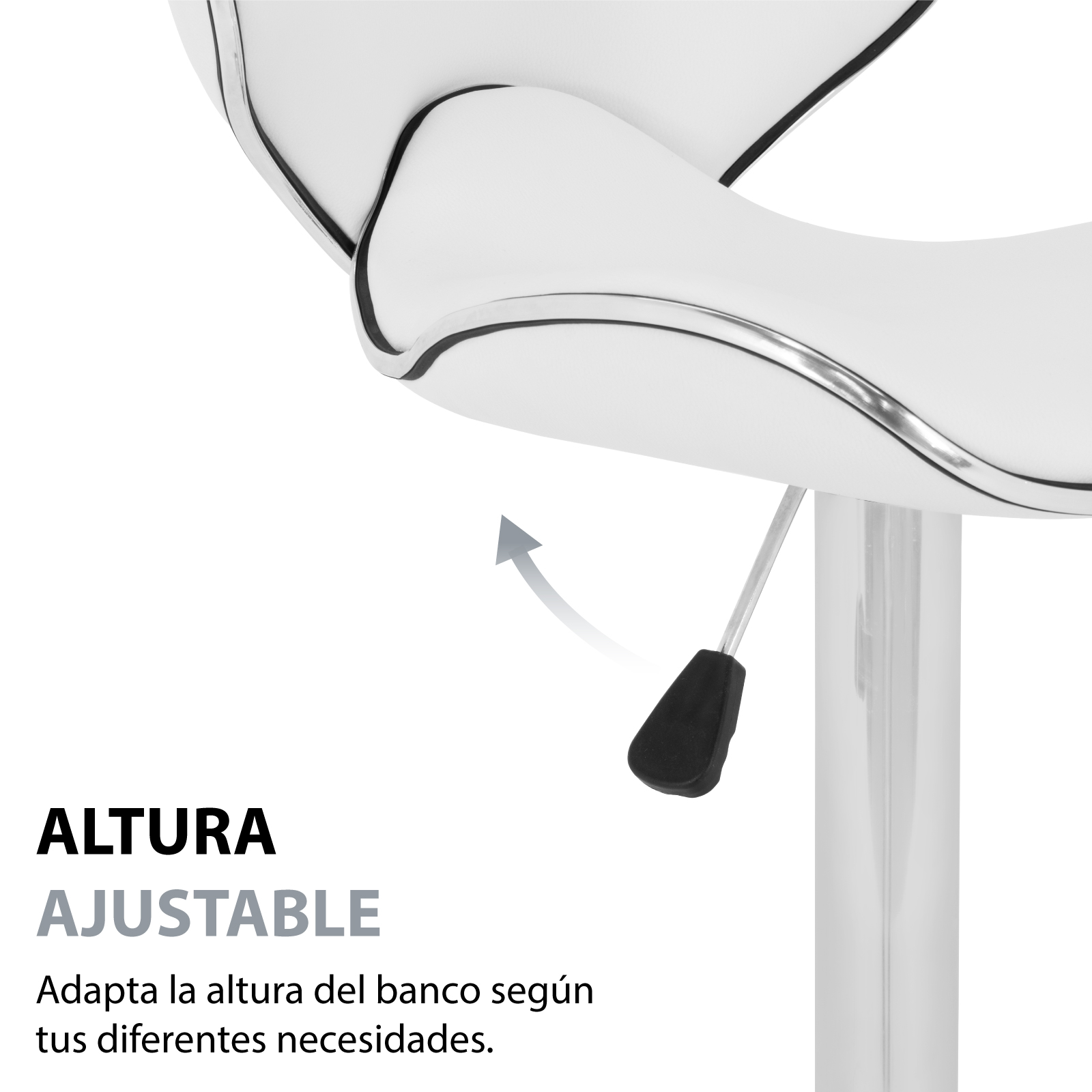 Kit de2 Banco Alto Onof para Barra con Respaldo Giratorio y Altura Ajustable, Bancos para Bar Restaurante Cafetería