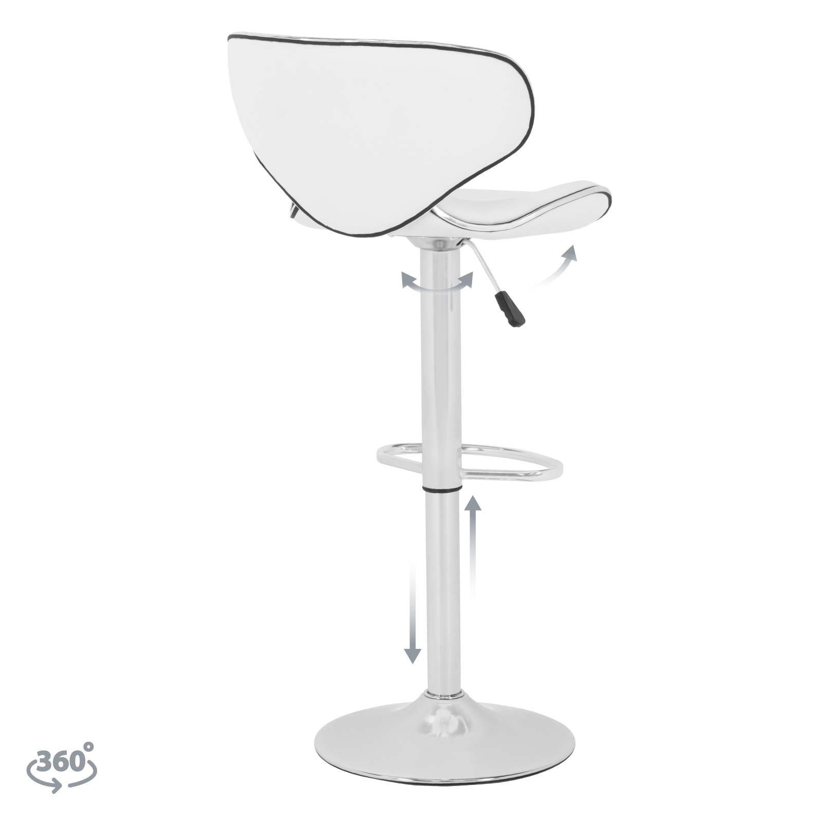 Kit de 4 Bancos Altos Onof para Barra con Respaldo Giratorio y Altura Ajustable, Bancos para Bar Restaurante Cafetería