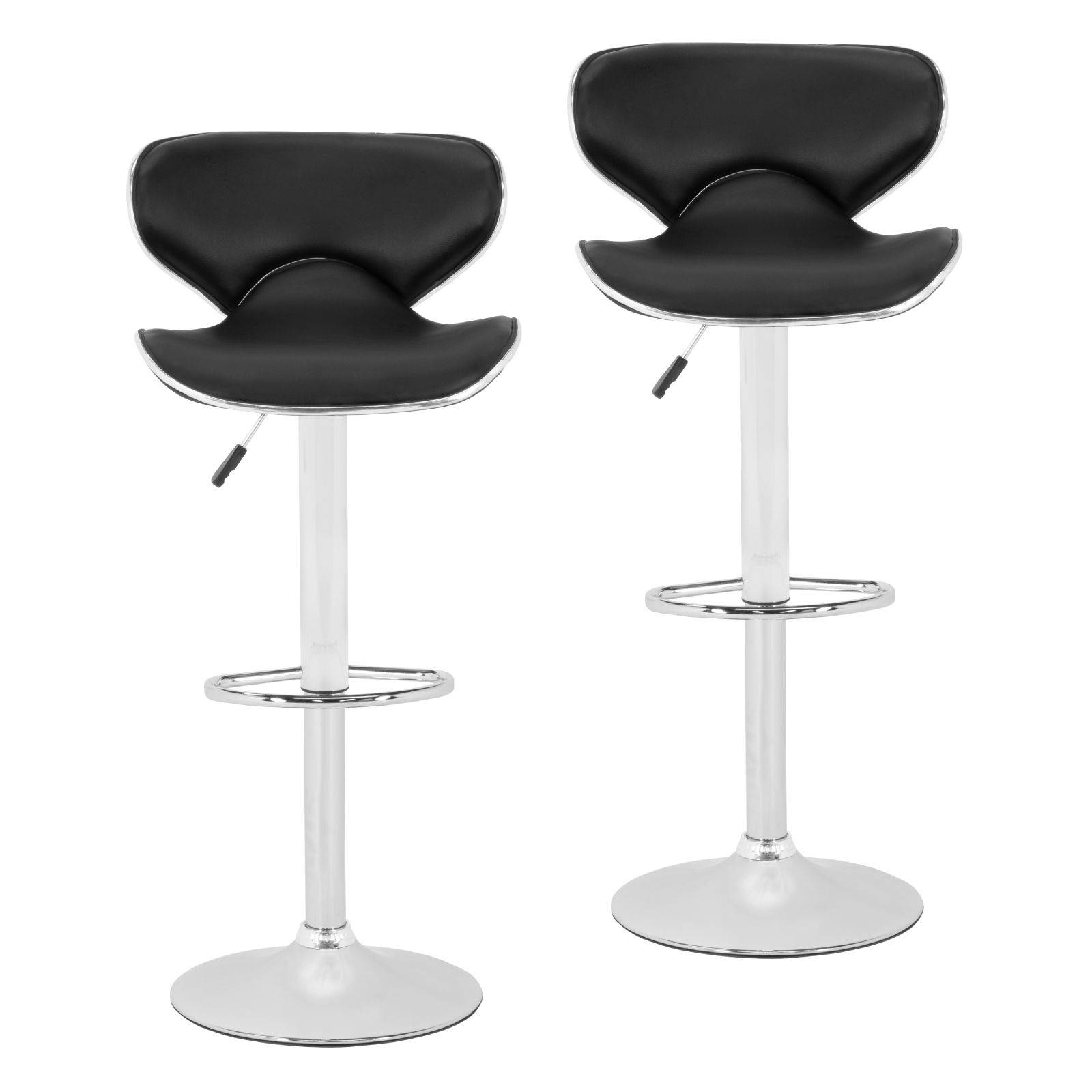 Kit de2 Banco Alto Onof para Barra con Respaldo Giratorio y Altura Ajustable, Bancos para Bar Restaurante Cafetería