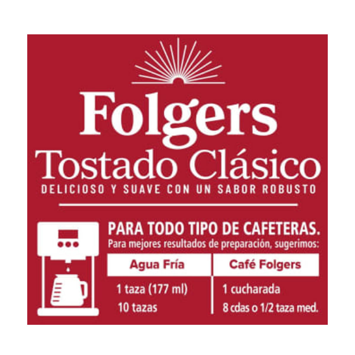 Café tostado y molido Folgers Clásico 816 g
