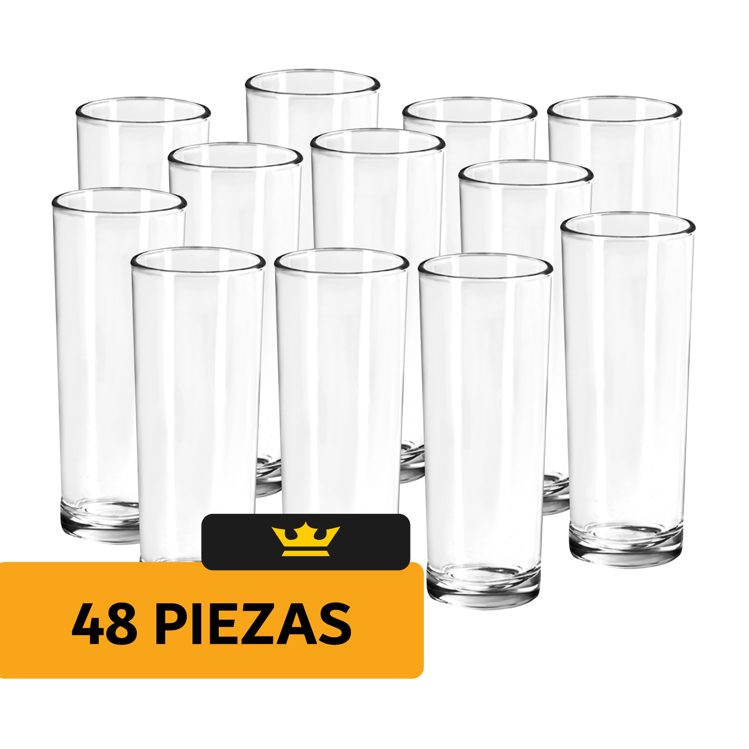 Vaso Para Agua Vidrio Alto Janeiro 320ml Pack 48 Piezas 