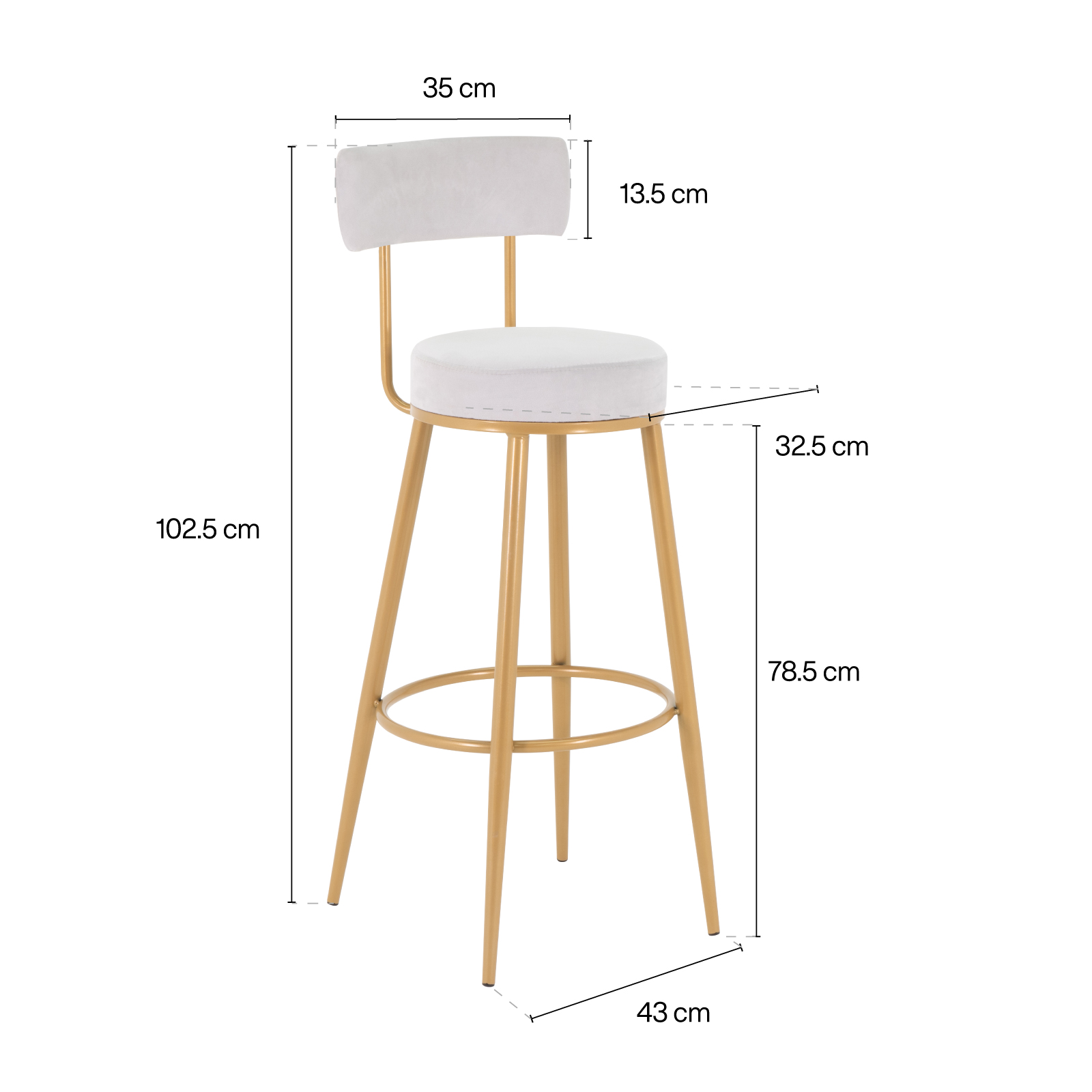 Kit de 4 Bancos Altos Onof para Barra con Respaldo Giratorio y Altura Ajustable, Bancos para Cocina Comedor Sala
