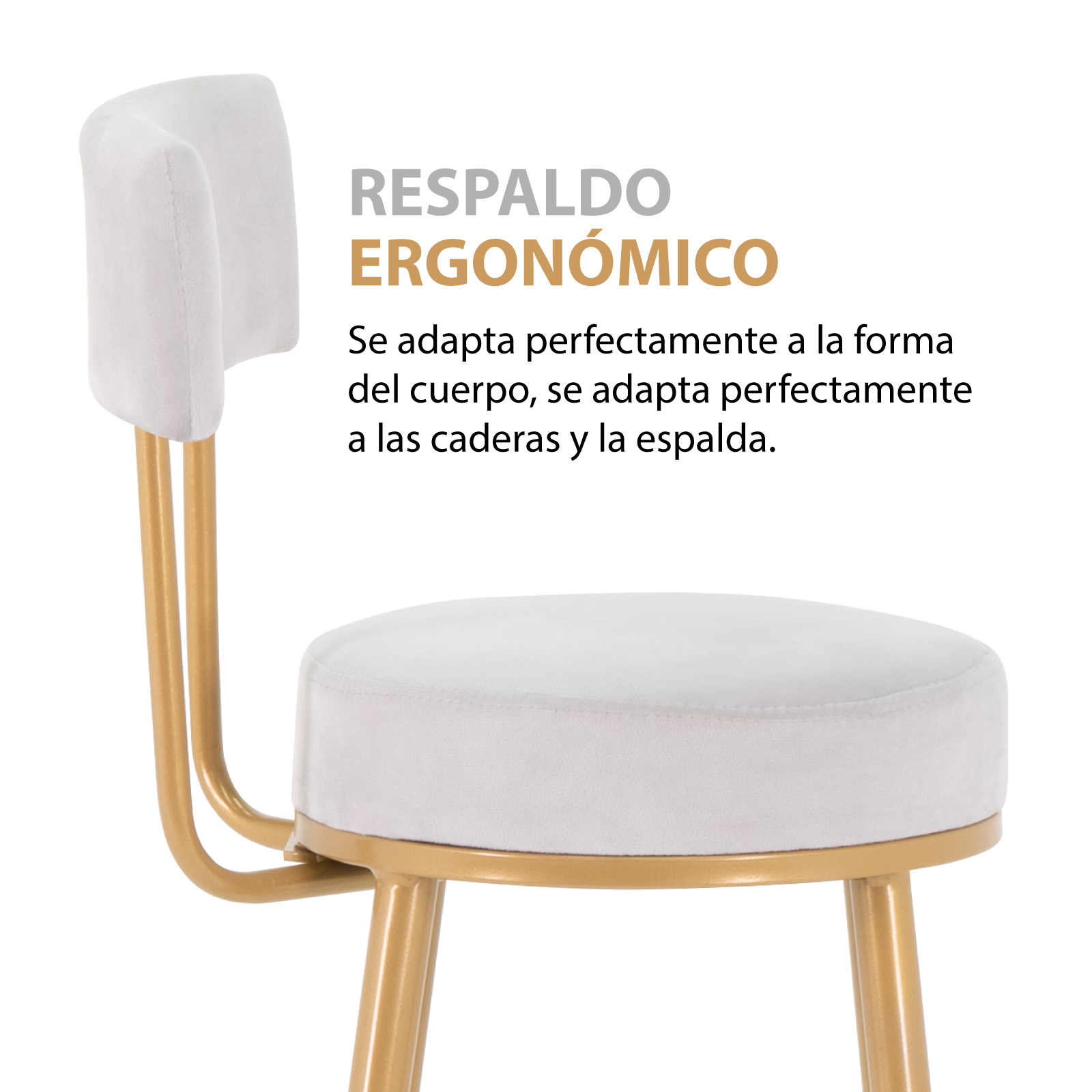 Kit de 4 Bancos Altos Onof para Barra con Respaldo Giratorio y Altura Ajustable, Bancos para Cocina Comedor Sala