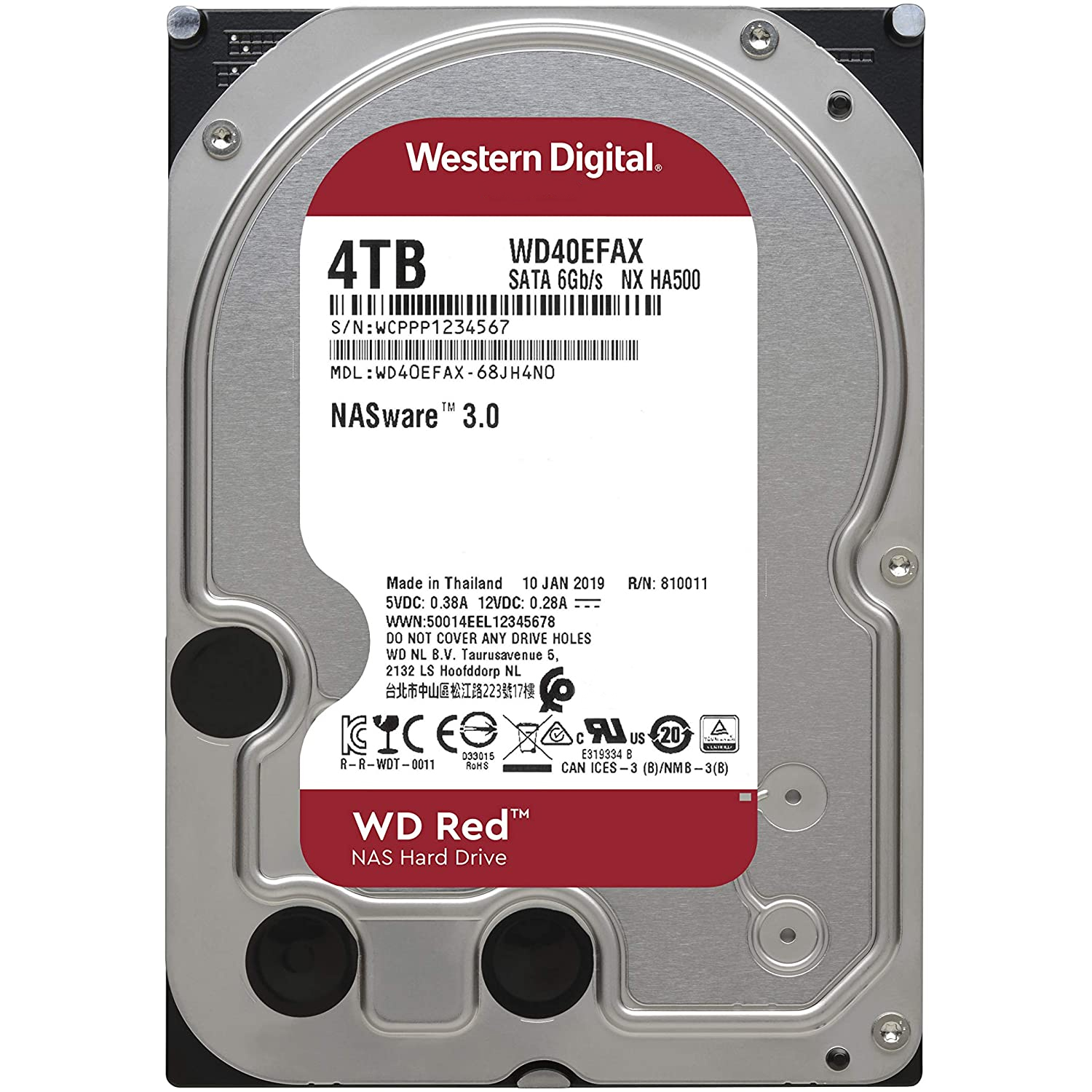 Disco Duro 4TB WESTERN DIGITAL NAS Servidor 3.5 WD40EFAX