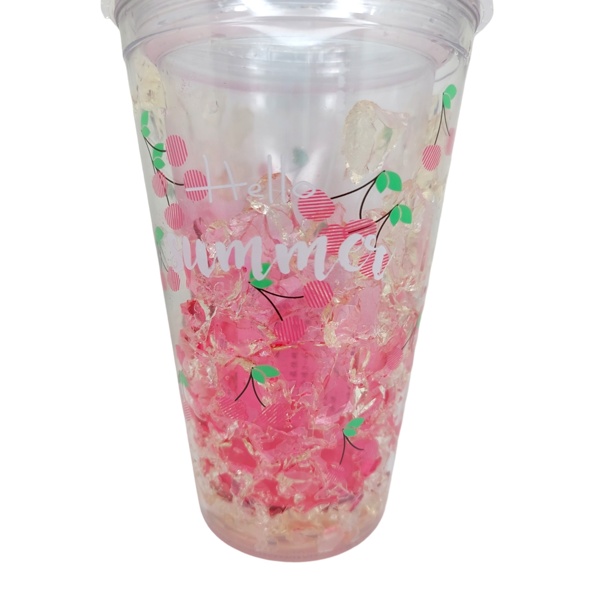 Vaso congelado de gel 450 ml estampado "HELLO summer"