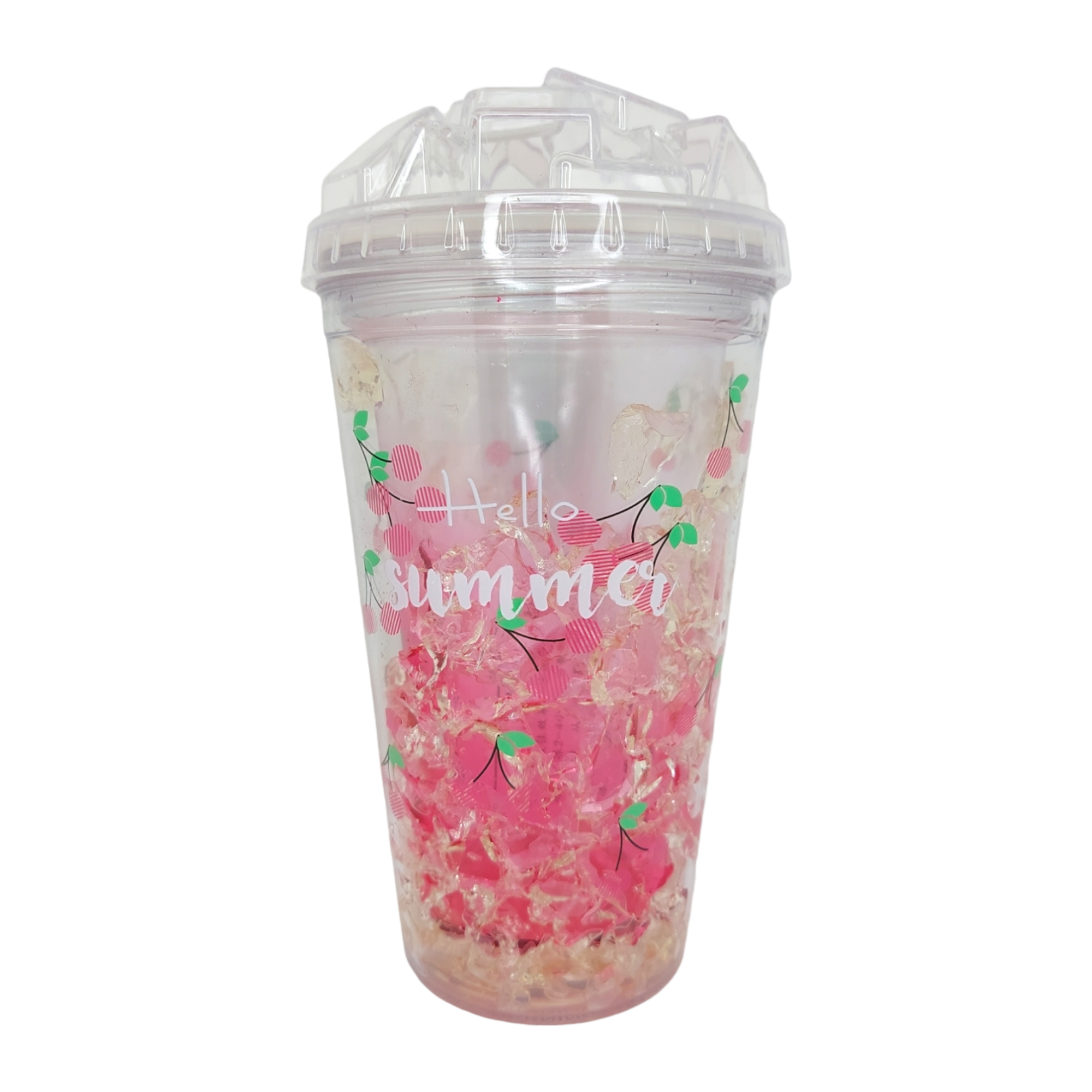 Vaso congelado de gel 450 ml estampado "HELLO summer"