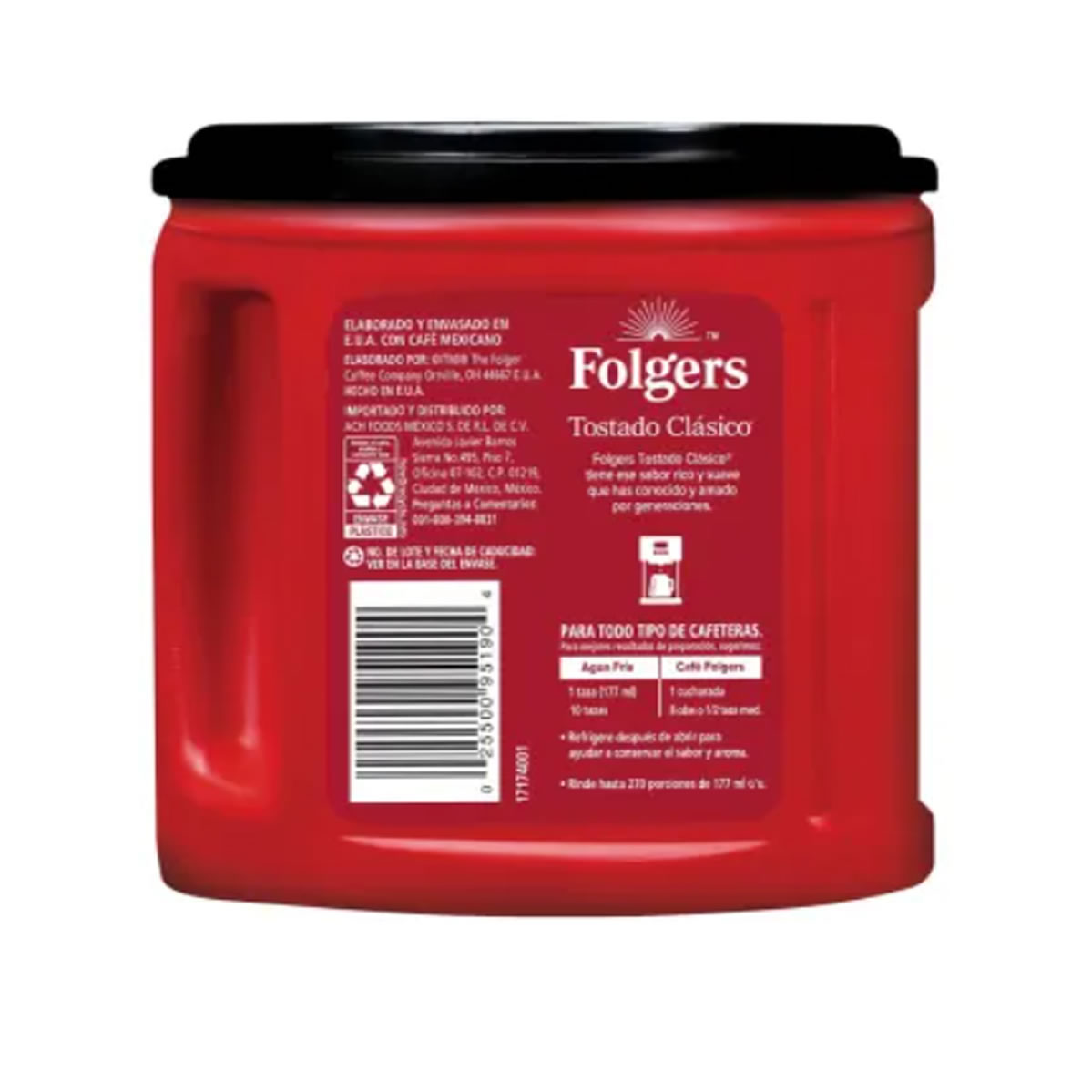 Café Tostado y Molido Folgers Clásico 816 gr.