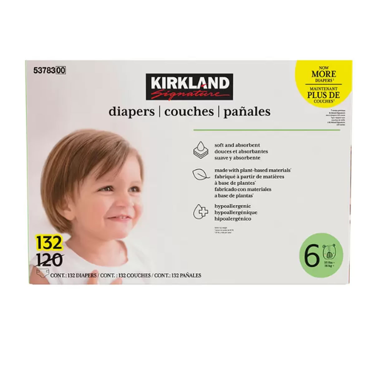 Pañales Etapa 6 Unisex Kirkland Signature 132 piezas