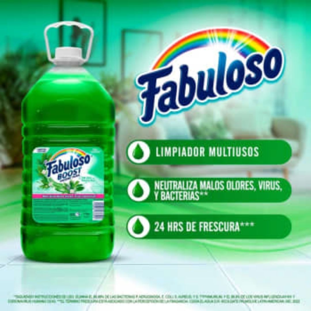Limpiador Multiusos Fabuloso Boost Olor Te Y Romero 10 Litros