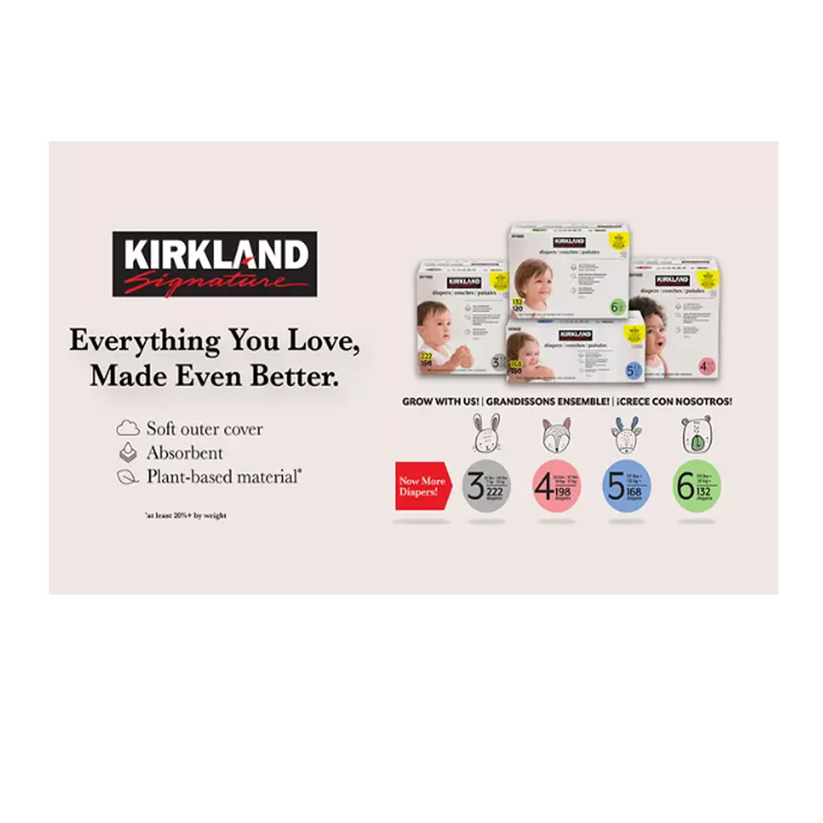 Pañales Etapa 6 Unisex Kirkland Signature 132 piezas